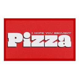 Artsy Mats I Hope You Brought Pizza Indoor & Outdoor Doormat - 70x40cm in Red - Size: 40 cm x 70 cm - thumbnail 2