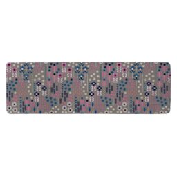 Benjamin Tate Design Selection Of Flowers In Pink Blue & White Runner Rug in Natural - Size: 67 cm x 230 cm - thumbnail 1