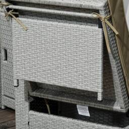 Matteo Beige 5-Piece Rattan Sun Lounger Set with Storage & Table - thumbnail 8