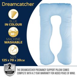 Dreamcatcher Pregnancy Pillow Micro Fleece U Shaped Maternity Support Pillow Blue - thumbnail 6