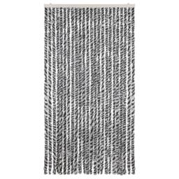 Berkfield Home Fly Curtain Grey & Black & White 100x230 cm Chenille - thumbnail 3