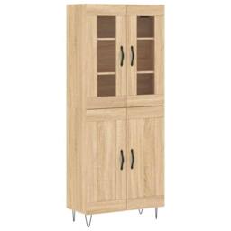 Berkfield Home Highboard Sonoma Oak 69.5x34x180 cm Engineered Wood in Light Oak - thumbnail 1