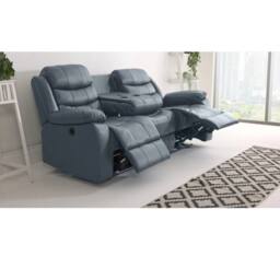 Furniture 786 Roma Electric Leather Recliner 3+2 Seater Sofa Set in Grey - thumbnail 3