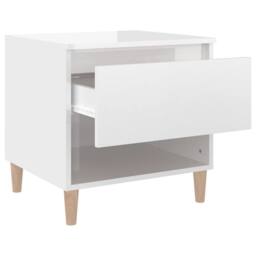 Berkfield Home Bedside Tables 2 pcs High Gloss White 50x46x50 Engineered Wood - thumbnail 7