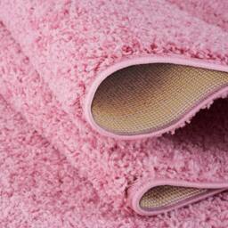 THE RUGS Soft Plain High Pile Shaggy Rugs & Runners Living Room Bedroom 380 in Pink - Size: 80 cm x 300 cm - thumbnail 4