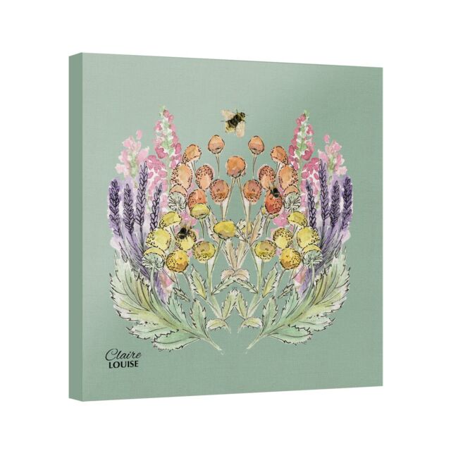 "Claire Louise Sage Bloom Canvas Print - Size: W16"" x H16"""