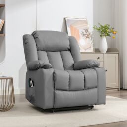 Artemis Home Sheridan Dual Motor Electric Riser Recliner with Massage & Heat in Grey - thumbnail 1