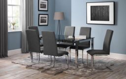 netfurniture Rilt Stylish Chrome Fabric Cantilever Chair in Black - thumbnail 2