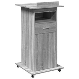 Berkfield Home Lectern with Wheels & Drawer Grey Sonoma 55x55x107 cm Engineered Wood - Size: 55 x 55 x 107 cm - thumbnail 2