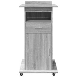Berkfield Home Lectern with Wheels & Drawer Grey Sonoma 55x55x107 cm Engineered Wood - Size: 55 x 55 x 107 cm - thumbnail 4