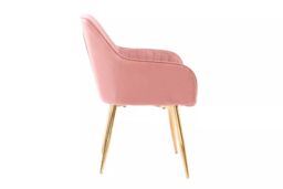 Hygrad Built to Survive Set of 2 Velvet Dining Chair Padded Seat Gold Legs Kitchen Home Office Lounge Chair in Pink - thumbnail 6
