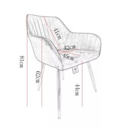 Hygrad Built to Survive Set of 2 Velvet Dining Chair Padded Seat Gold Legs Kitchen Home Office Lounge Chair in Pink - thumbnail 7