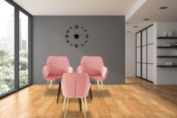 Hygrad Built to Survive Set of 2 Velvet Dining Chair Padded Seat Gold Legs Kitchen Home Office Lounge Chair in Pink - thumbnail 3