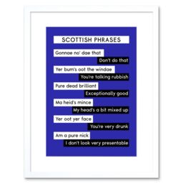 "Artery8 Wall Art Print Scotland Scottish Phraseology Framed in White - Size: W7"" x H9""" - thumbnail 1