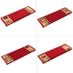 Berkfield Home Stair Mats Self-adhesive 15 pcs 65x21x4 cm Red - Size: Medium - thumbnail 6