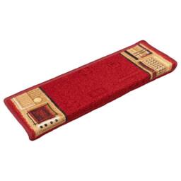 Berkfield Home Stair Mats Self-adhesive 15 pcs 65x21x4 cm Red - Size: Medium - thumbnail 3