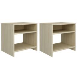 Berkfield Home Elegant Bedside Cabinets 2 pcs Sonoma Oak 40x30x40 cm Engineered Wood in Light Tan - Size: 40 x 30 x 40 cm - thumbnail 2