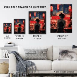 "Artery8 Ukiyo Cyberpunk Jazz Bar Film Noir Neon Anime Artwork Painting Unframed Wall Art Print Poster Home Decor Premium - Size: W12"" x H16""" - thumbnail 3