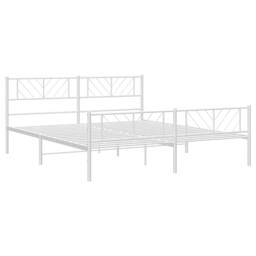Berkfield Home Metal Bed Frame with Headboard & Footboard White 193x203 cm - thumbnail 5