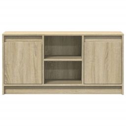Berkfield Home TV Cabinet with LED Sonoma Oak 100x34x50 cm Engineered Wood in Brown - Size: 100 x 34 x 50 cm - thumbnail 6