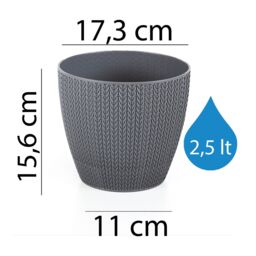 Gr8 Garden Set Of 4 Grey Sumela Knitted Flower Plant Pot - thumbnail 9