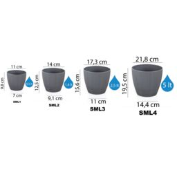 Gr8 Garden Set Of 4 Grey Sumela Knitted Flower Plant Pot - thumbnail 5