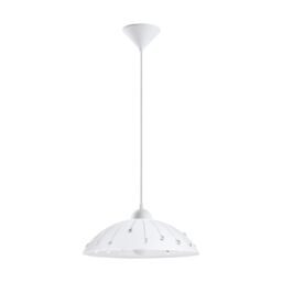 Loops Pendant Light Colour White Shade White Clear Satin Glass Crystal Bulb E27 1x60W