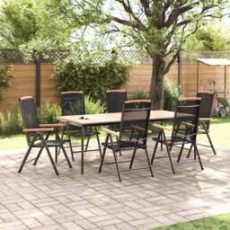 Berkfield Home Comfortable Folding Garden Chairs 6 pcs Textilene Black - thumbnail 3