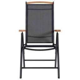 Berkfield Home Comfortable Folding Garden Chairs 6 pcs Textilene Black - thumbnail 4