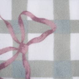OHS Bow Gingham Polar Fleece Throw Blanket Lightweight Bedspread - Size: 120 cm x 150 cm - thumbnail 5