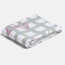 OHS Bow Gingham Polar Fleece Throw Blanket Lightweight Bedspread - Size: 120 cm x 150 cm - thumbnail 3