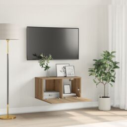 Berkfield Home TV Cabinet Set Artisan Oak Engineered wood TV Cabinet Rectangular in Brown - thumbnail 1