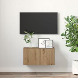 Berkfield Home TV Cabinet Set Artisan Oak Engineered wood TV Cabinet Rectangular in Brown - thumbnail 4