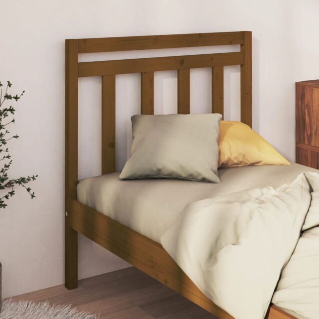 Berkfield Home Bed Headboard Honey Brown 95x4x100 cm Solid Wood Pine - Size: 95 x 4 x 100 cm - image 1