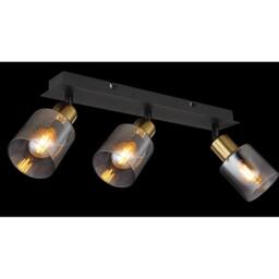 Netlighting Hollsy Ceiling Spotlight Bar Matt Black Smoke Glass Shade 3x E14 - thumbnail 5
