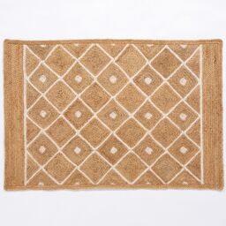 Esselle Prestbury Diamond Handbraided Rug in Natural - Size: 120 cm x 170 cm - thumbnail 1