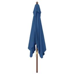 Berkfield Home Durable Garden Parasol with Wooden Pole Azure Blue 300x300x273 cm - Size: 300 x 300 x 273 cm - thumbnail 4