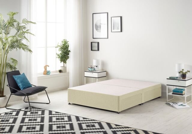 Somnior Ziggy Platform Divan Bed Base With 4 Drawers Linen in Cream - Size: Double - image 1
