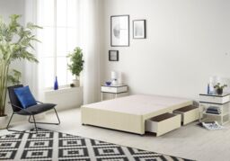Somnior Ziggy Platform Divan Bed Base With 4 Drawers Linen in Cream - Size: Double - thumbnail 2