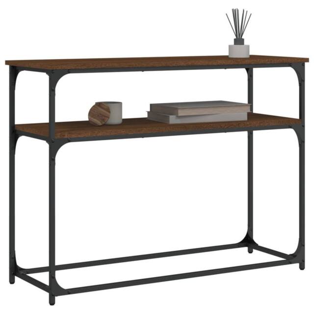 Berkfield Home Decorative Console Table Brown Oak 100x35.5x75 cm Engineered Wood - image 1
