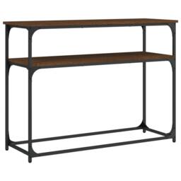 Berkfield Home Decorative Console Table Brown Oak 100x35.5x75 cm Engineered Wood - thumbnail 3