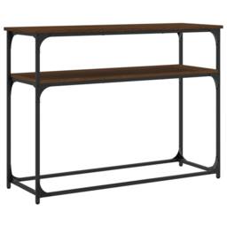 Berkfield Home Decorative Console Table Brown Oak 100x35.5x75 cm Engineered Wood - thumbnail 6