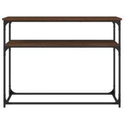 Berkfield Home Decorative Console Table Brown Oak 100x35.5x75 cm Engineered Wood - thumbnail 4