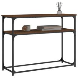 Berkfield Home Decorative Console Table Brown Oak 100x35.5x75 cm Engineered Wood - thumbnail 1