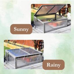 Marco Paul Mini Grey Cold Frame Greenhouse with Lid - thumbnail 5