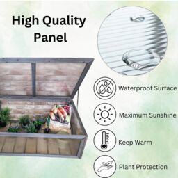 Marco Paul Mini Grey Cold Frame Greenhouse with Lid - thumbnail 4