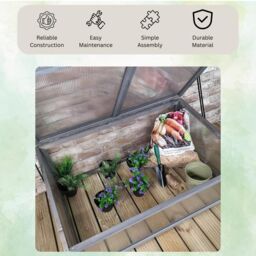 Marco Paul Mini Grey Cold Frame Greenhouse with Lid - thumbnail 8