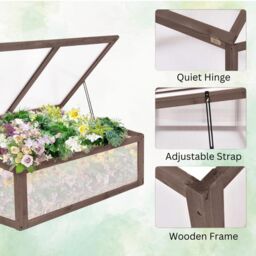 Marco Paul Mini Grey Cold Frame Greenhouse with Lid - thumbnail 7