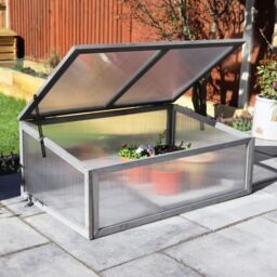 Marco Paul Mini Grey Cold Frame Greenhouse with Lid - thumbnail 1