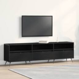 Berkfield Home TV Cabinet Black 150x30x44, 5 cm Engineered Wood - thumbnail 2